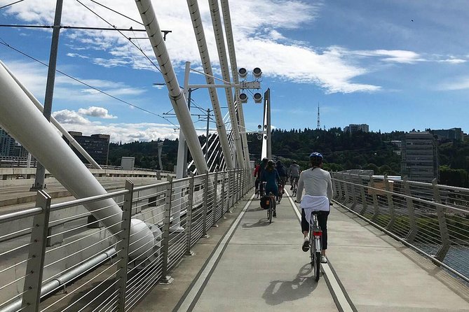 Bike Around Portland Oregon: Art, Culture, Bridges, Poetry - South Waterfront Lower Tram Terminal: Why Bullet-Shaped Transit Exists
