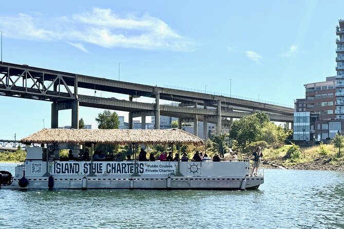 Portland Happy Hour Cruise, 1.5-Hour Tiki Boat Party - Boarding and Inside the Tiki Boat: Comfort First, Sights Second